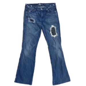 7 for all mankind “A” pocket distressed bootcut  jeans size 27